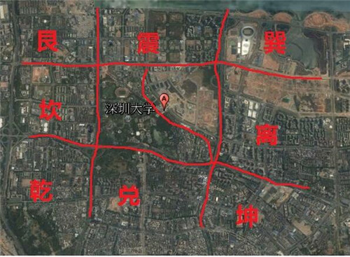 深圳大学鸟瞰图之八卦阵的景观,深大是否闹鬼灵异事件?