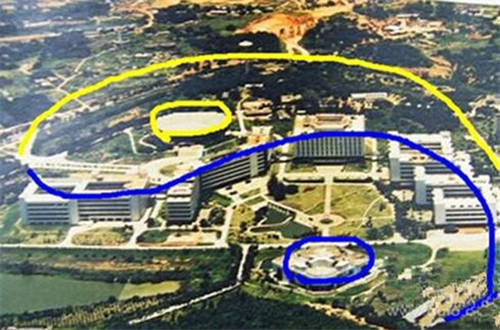 深圳大学鸟瞰图之八卦阵的景观,深大是否闹鬼灵异事件?