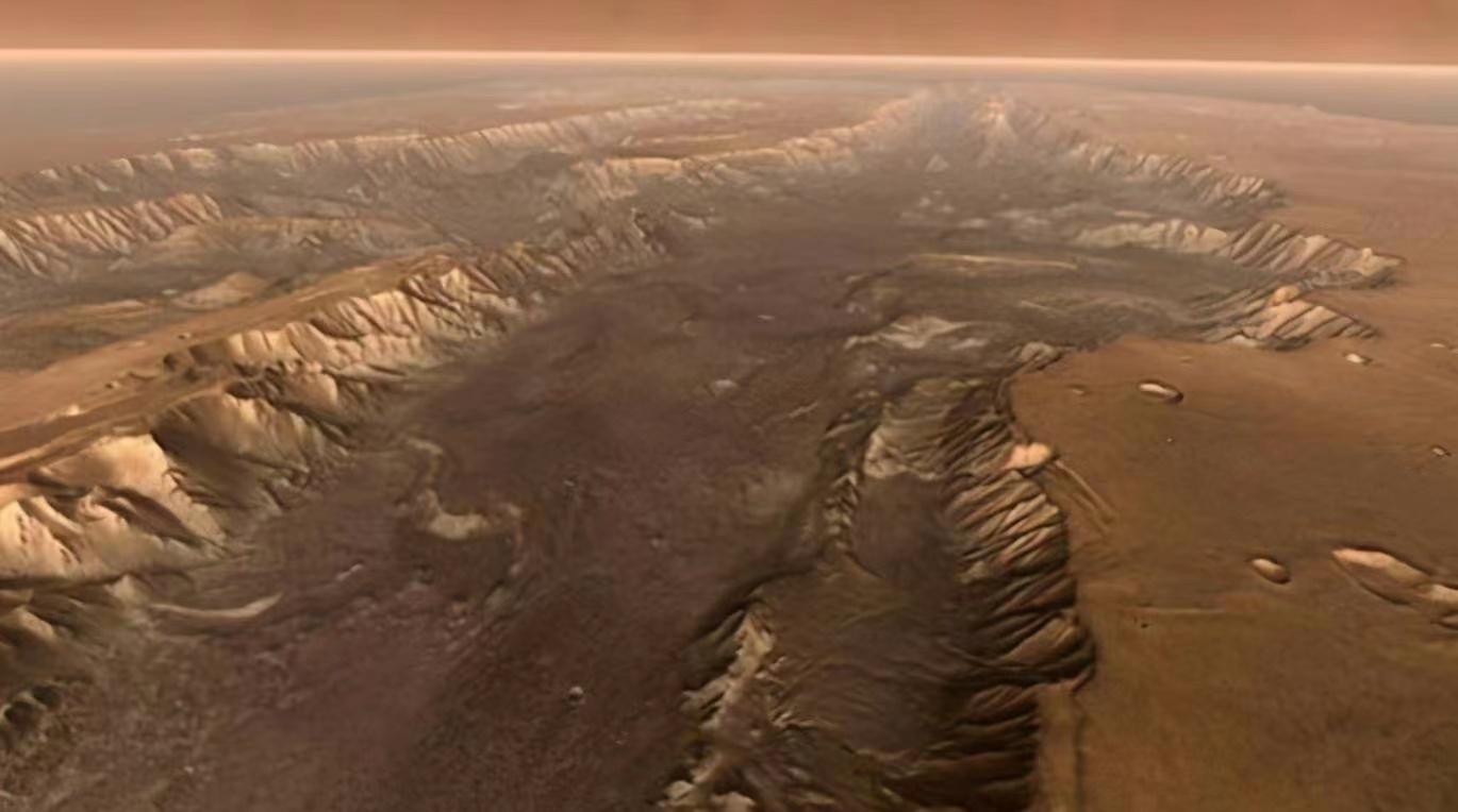 火星大峡谷实景图 让人冒汗 火星有生命？（火星有水）