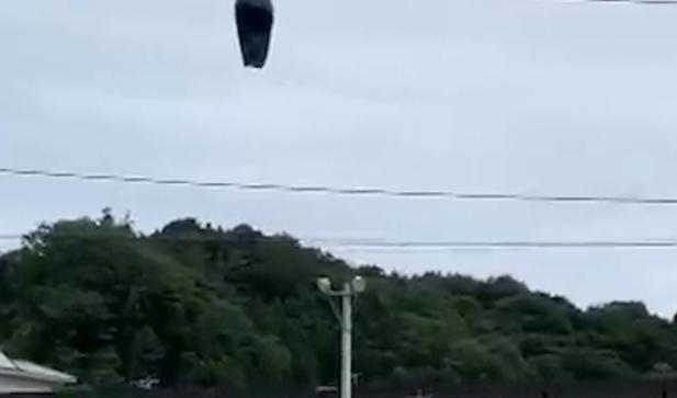 ���ձ��Ͽճ����Ͽճ��ֵľ޴�UFO����һ����ɫ��Բ��