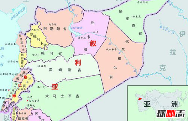 叙利亚省份地图图片