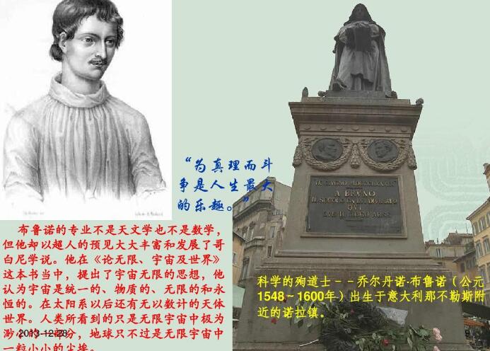 日心说被烧死的人是谁乔尔丹诺布鲁诺1952年在罗马被烧死