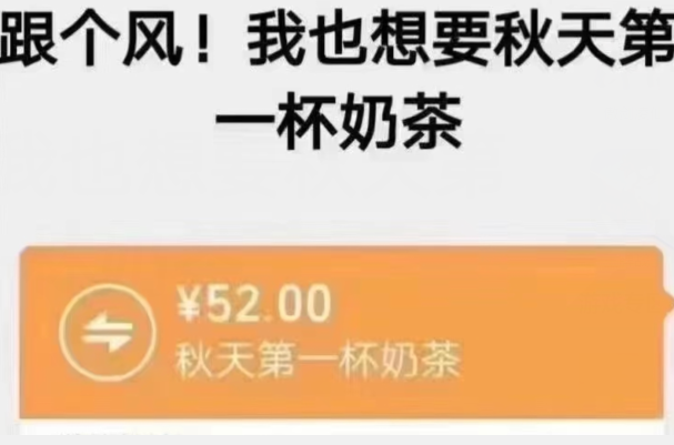 秋天第一杯奶茶52块钱是什么意思?专属奶茶，羡煞旁人(图1)